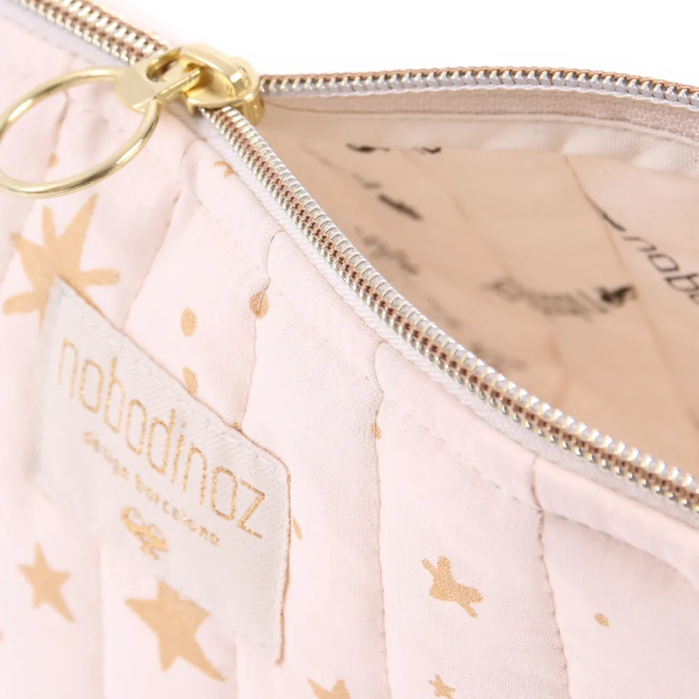 Nobodinoz Kosmetiktasche Small Holiday Gold Stella Rosa