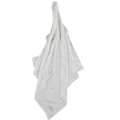 Nobodinoz Mulltuch Gold Stella White 70 x 70 cm