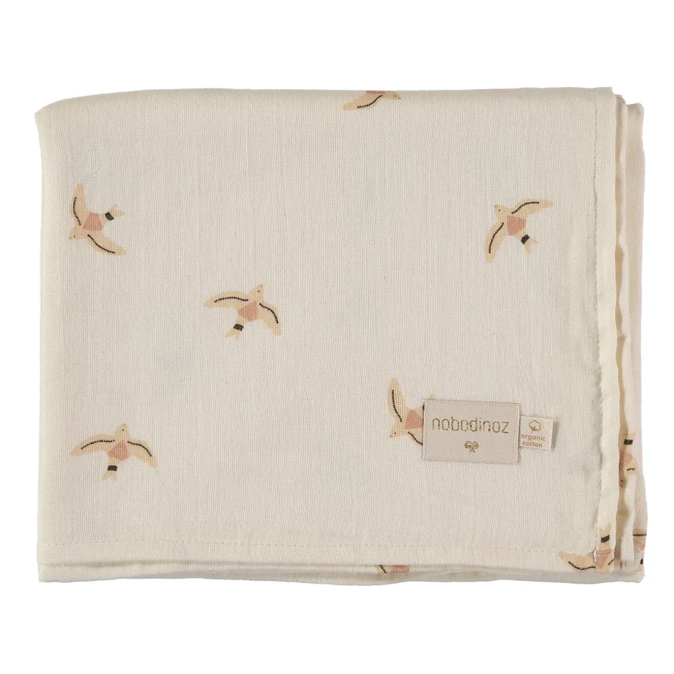 Nobodinoz Mulltuch-Set Toffee Butterfly 100 x 120 cm