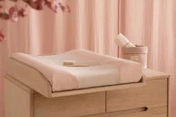 Nobodinoz Wickelauflagebezug White Bubble Misty Pink Rosa