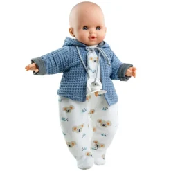 Paola Reina Puppe Alex Weinen Schnuller Blau 36 cm