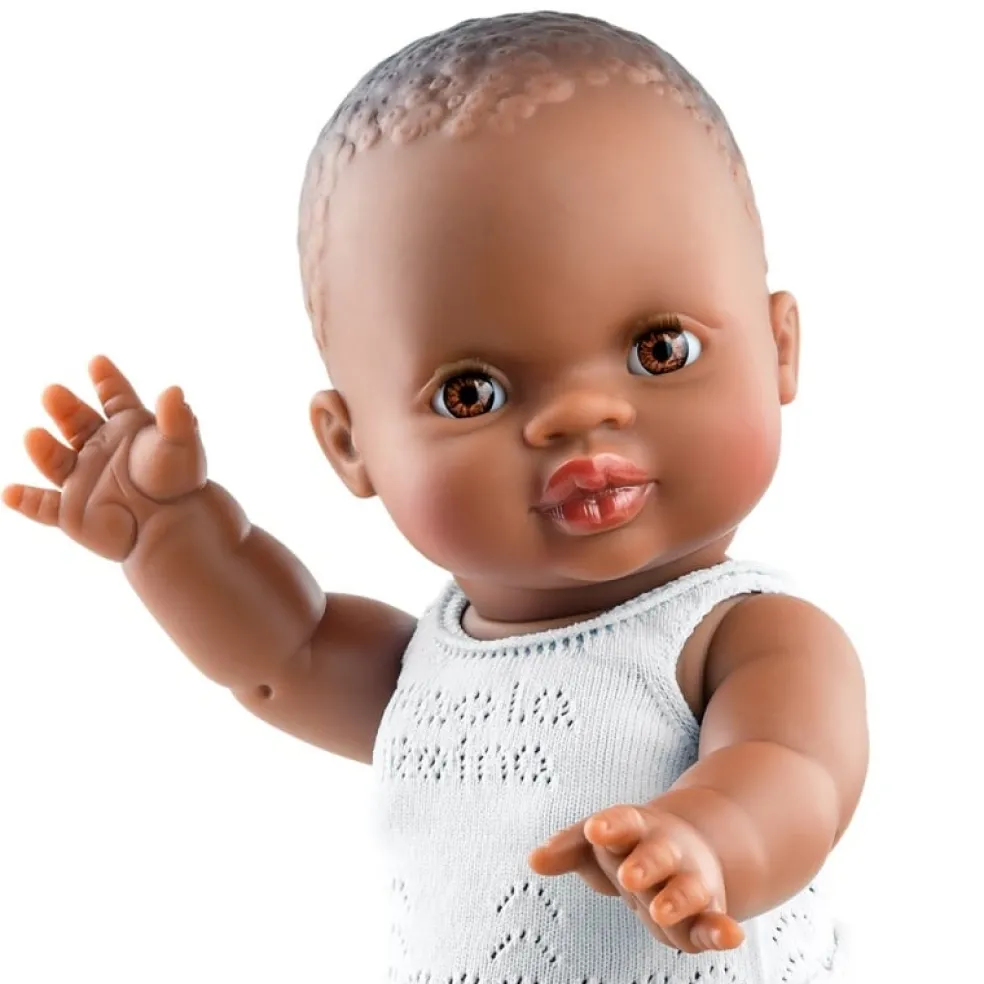 Paola Reina Puppe Gordi Mit Unterwäsche afrikanischer Mädchen 34 cm