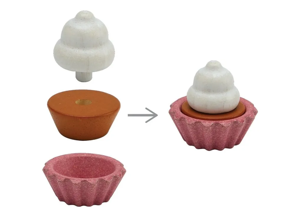 PlanToys Cupcake Set Holz 3626