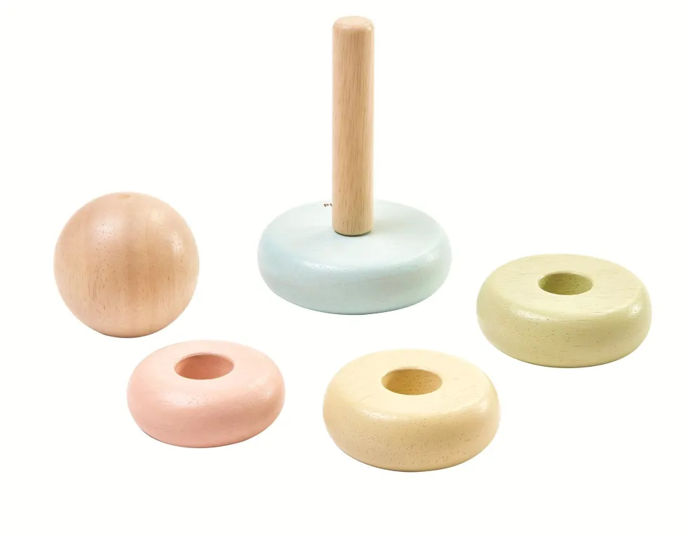 PlanToys Stapelturm Holz Pastell