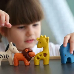 PlanToys Wilde Tiere Set Holz 6128