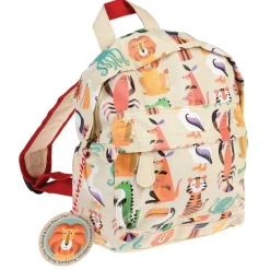 Rex London Kinderrucksack Tieren Colourful Creature Beige