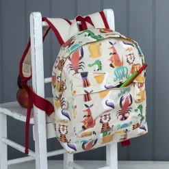 Rex London Kinderrucksack Tieren Colourful Creature Beige