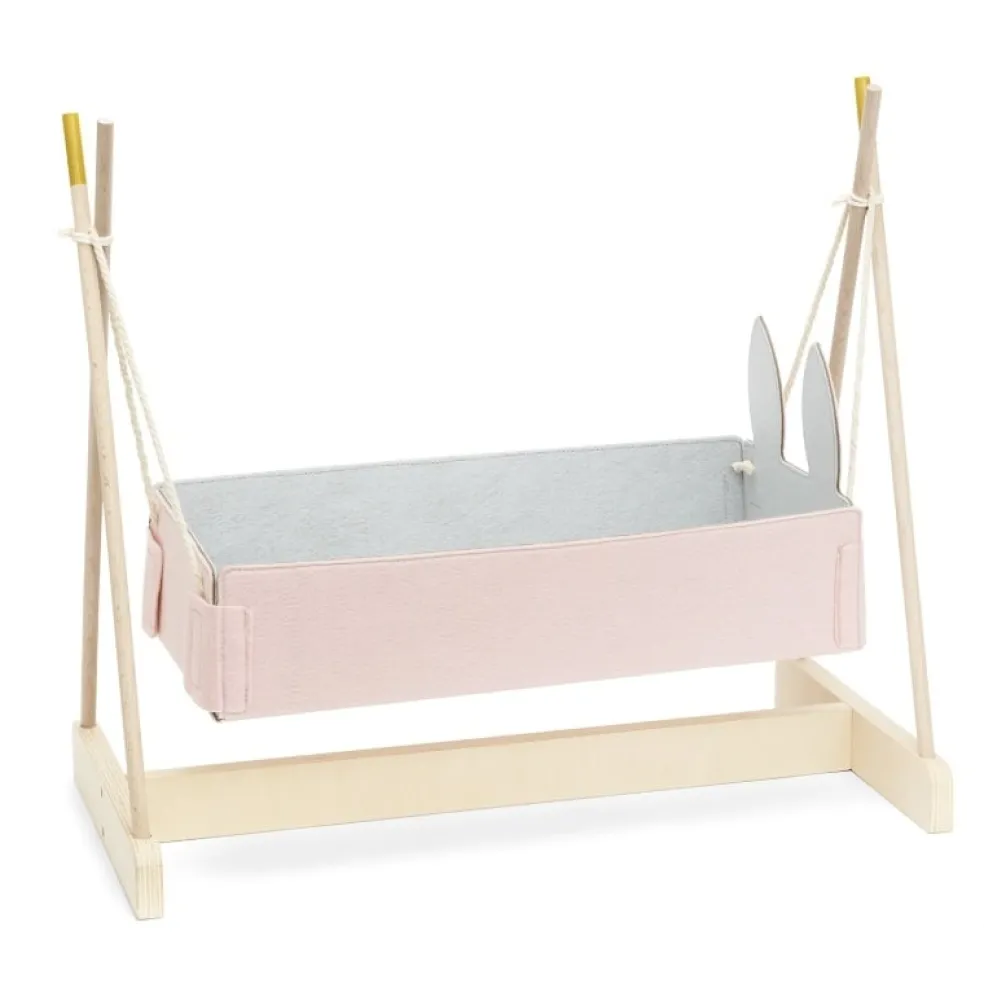Skrallan Puppenwiege Schaukel Rosa