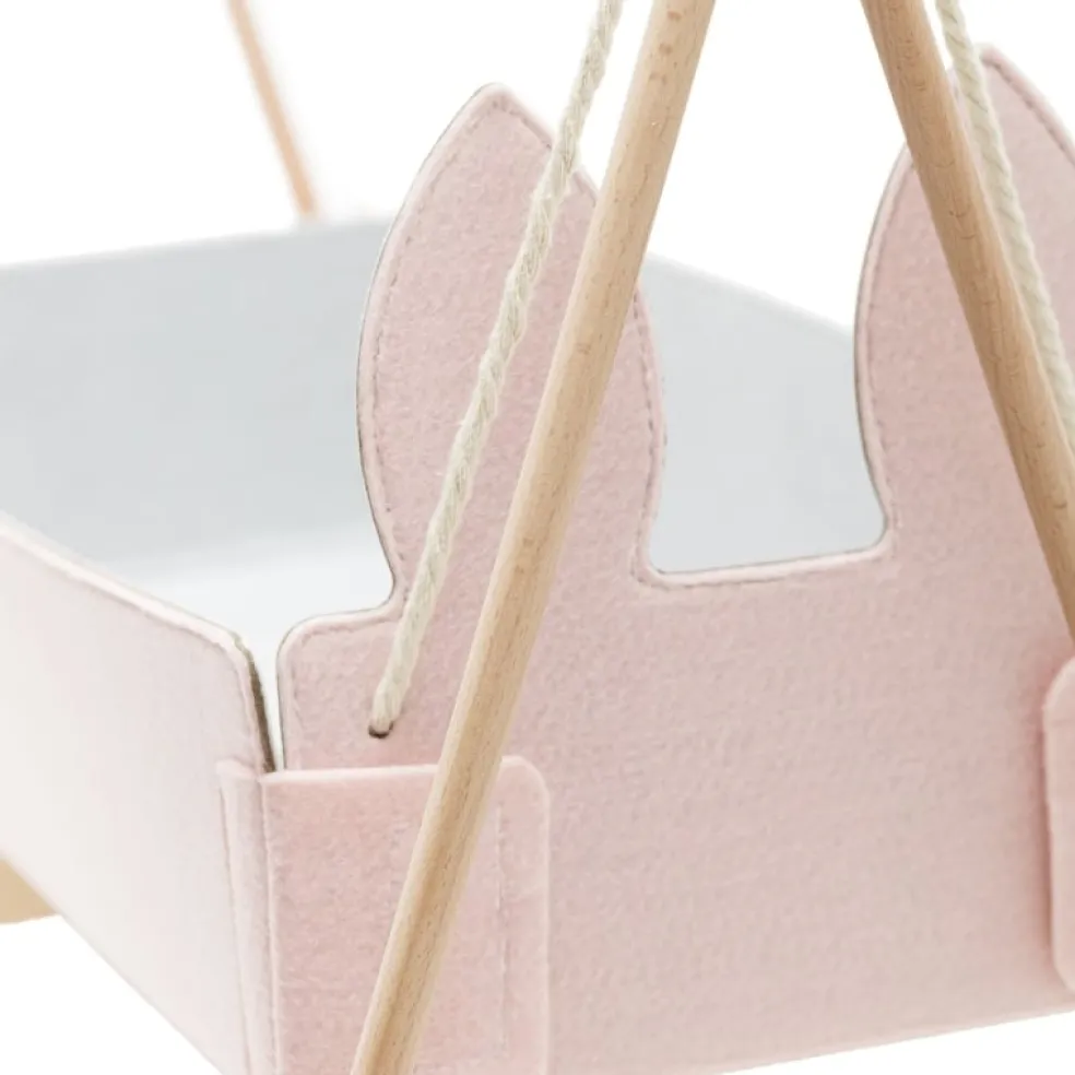 Skrallan Puppenwiege Schaukel Rosa