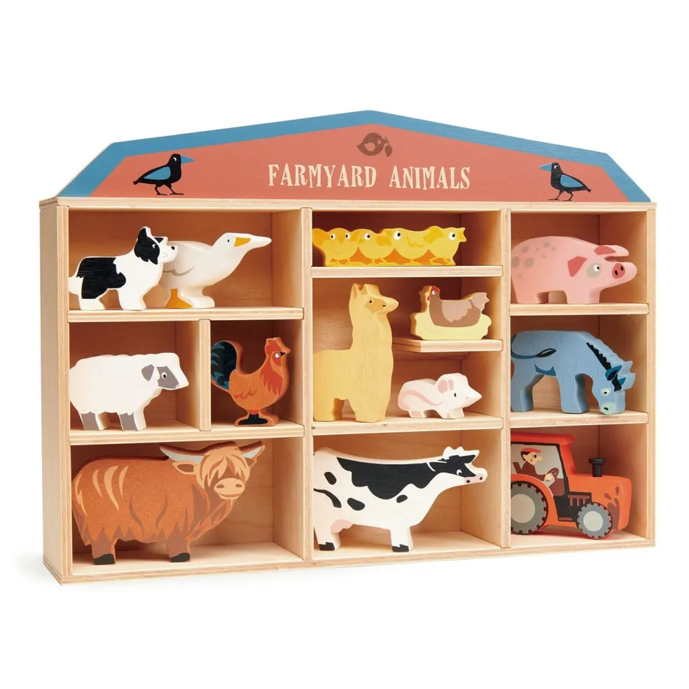 Tender Leaf Toys Bauernhof-Tiere im Kabinett