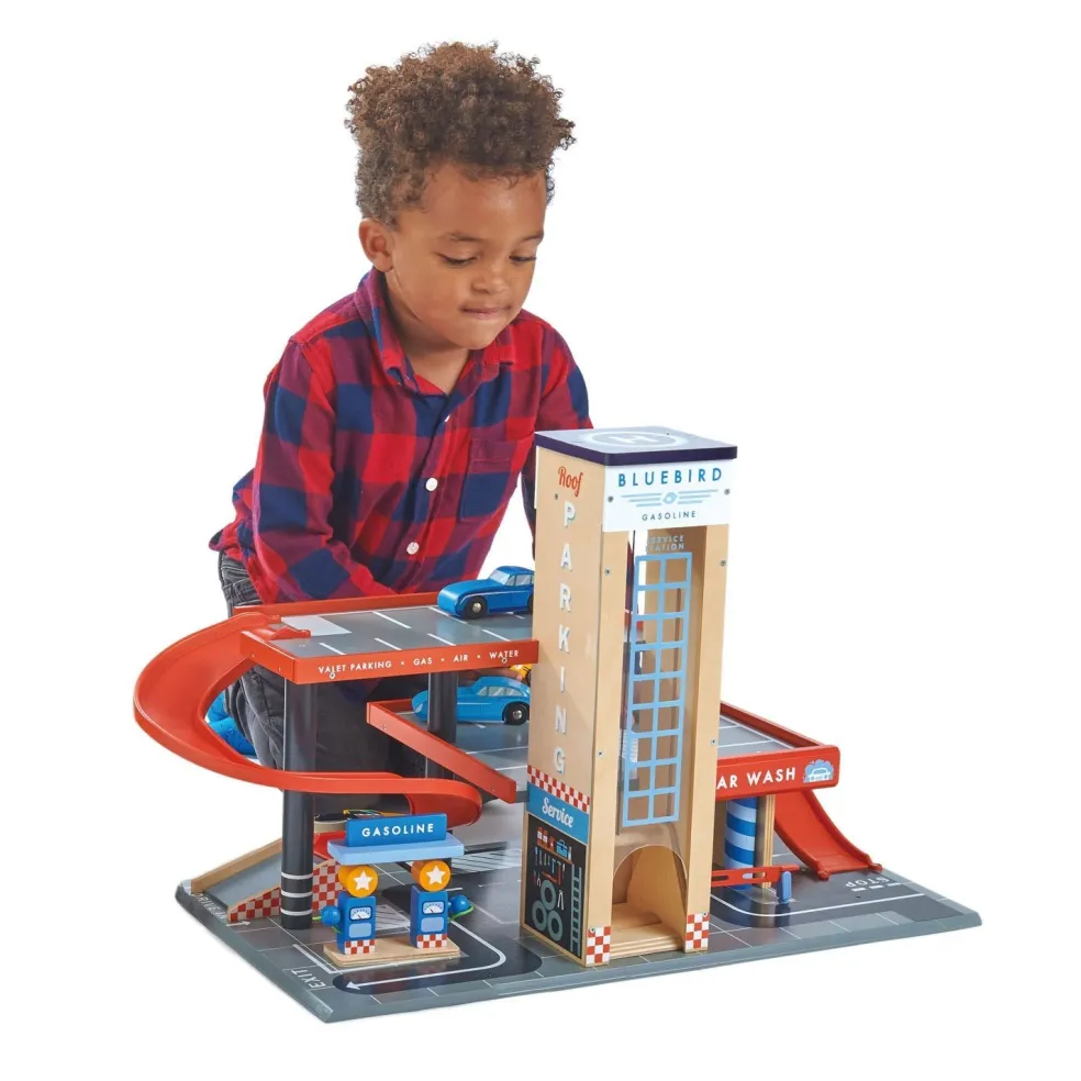 Tender Leaf Toys Holz Garage mit Werkstatt