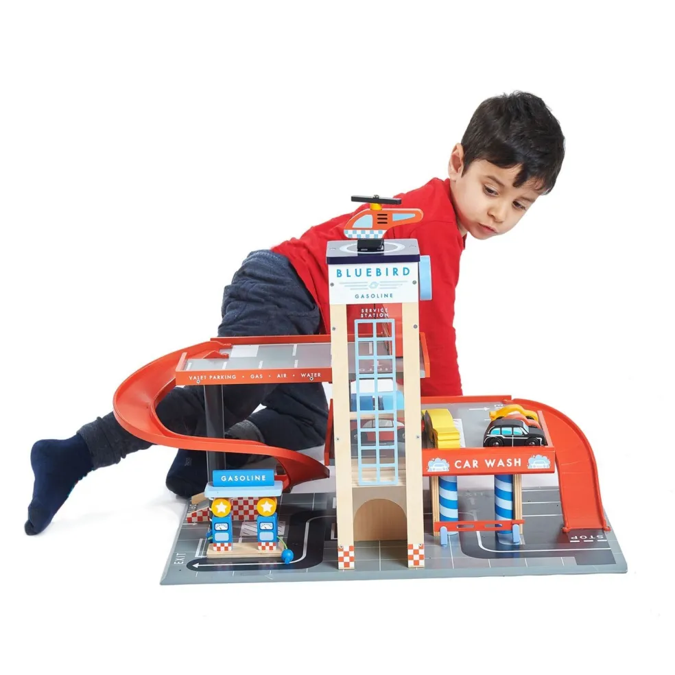 Tender Leaf Toys Holz Garage mit Werkstatt