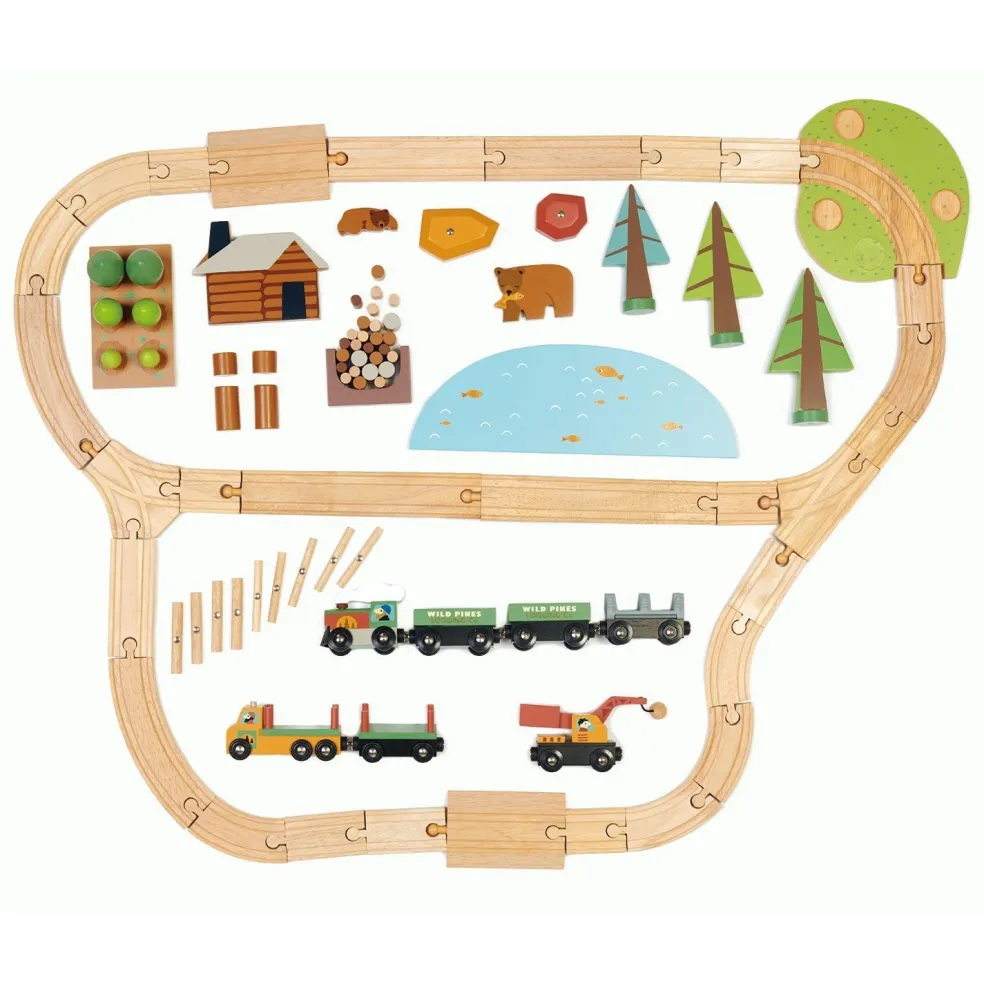 Tender Leaf Toys Holz-Eisenbahn Wild Pines
