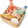 Tender Leaf Toys Weidenkorb mit Meeresfrüchte