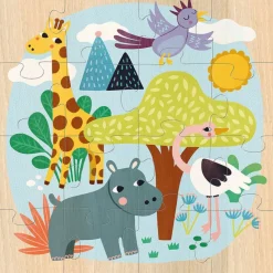 Vilac 3 Holzpuzzle Tiere 16 Teile