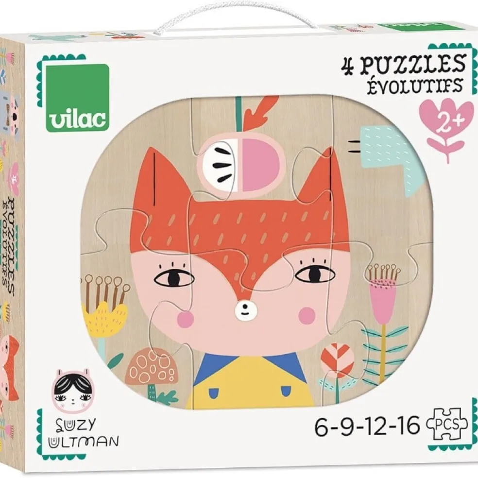 Vilac 4 Puzzles Tieren Suzy Ultman